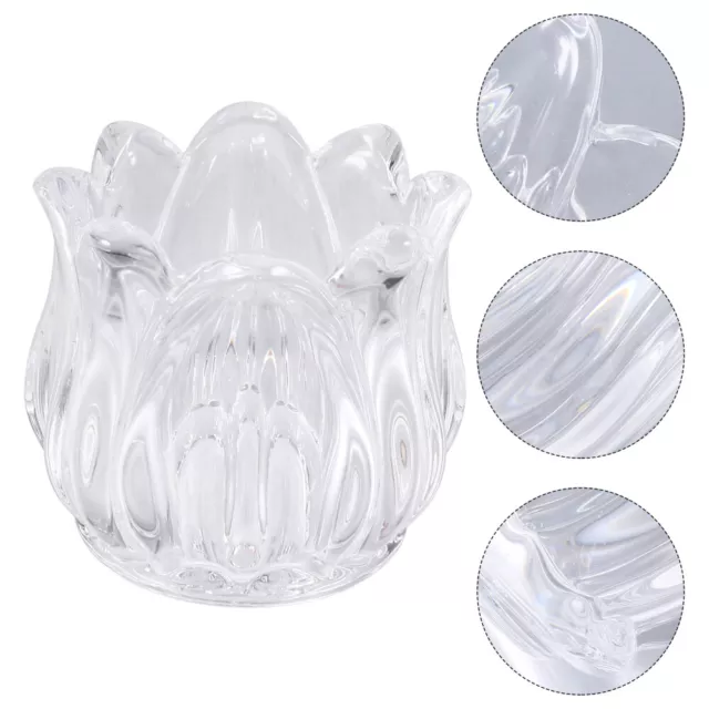 6 Pcs Crystal Desktop Adornment Glass Candle Cup Homedecor Dining Table