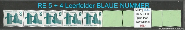 RM Unfallverhütung 50 Pfg  Nr. BLAU RE 5+4 LF grün Planatol postfrisch
