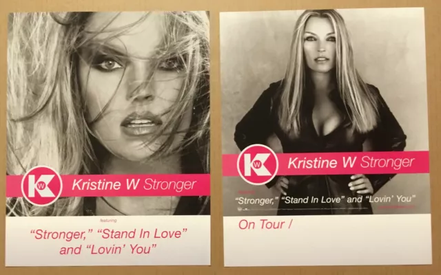 KRISTINE W Rare 2000 DOUBLE SIDED TOUR PROMO POSTER FLAT 4 Stronger CD 12x15 USA