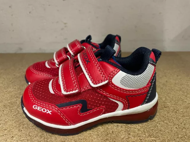 GEOX Respira kids boy Low-Top Sneakers red with LED Light EU21 | UK4.5 | US5.5