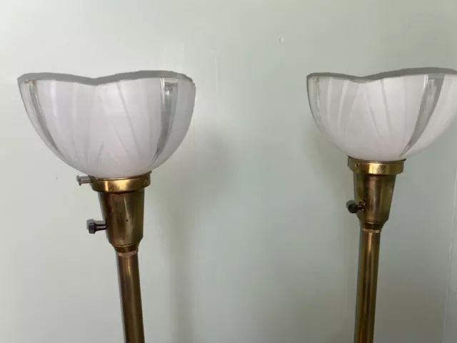 PAIR STIFFEL BRASS TABLE LAMP TORCHIERE SOLID Heavy  BRASS URN BEAUTIFUL STIFFEL 3