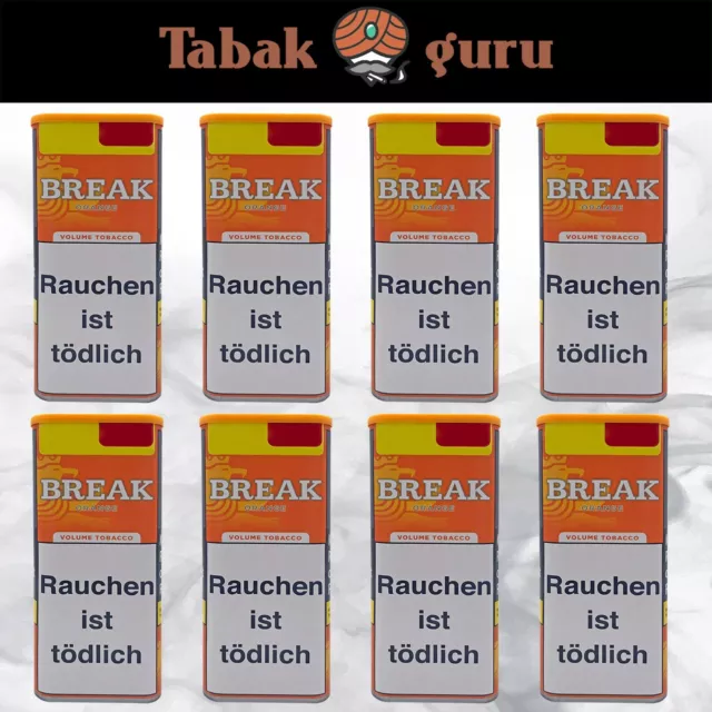 8 x Break Orange Tabak XXL Dose Inhalt 100g Volumentabak