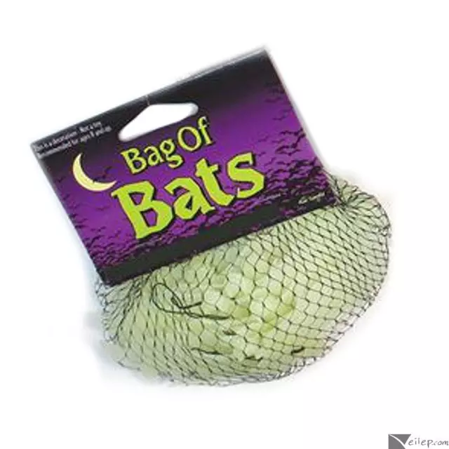 Fun World Glow in the Dark Bats 4.5in Decoration Pack, Green, 15 CT