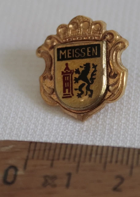 Pin, Anstecker, Wappen Meißen, Meissen, Sachsen, Sammlungsauflösung, gebraucht