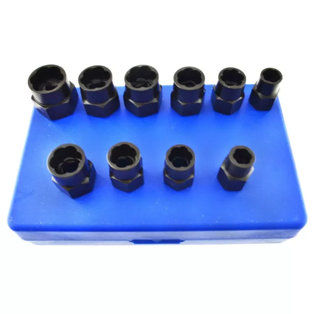 10pc 3/8" Bolt Nut Twist Socket / Wheel Lock Nut Remover / Extractor Set AT080 2