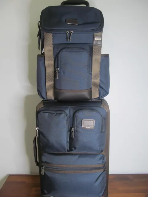 TUMI Alpha International Expandable Carry On Spinner & Matching 15" Backpack NWT