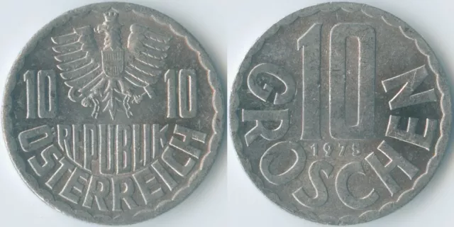 Austria 1975 10 Groschen KM# 2878 Al Second Republic Coat of Arms Eagle Value