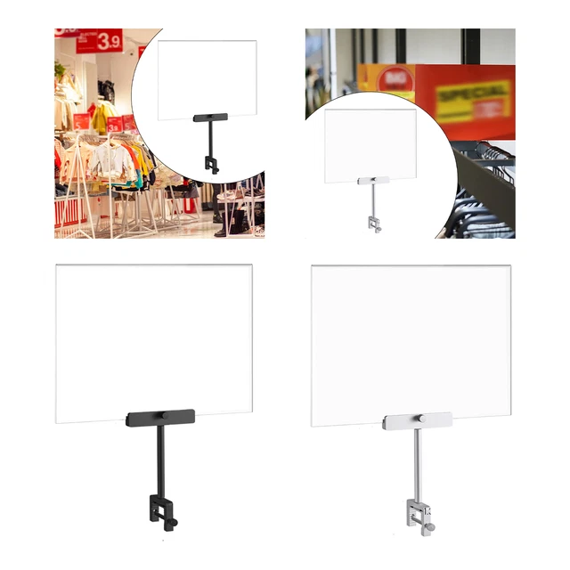 Lot De 6 Supports Panneau Acrylique Transparent - Options Montage Mural Incluses A4