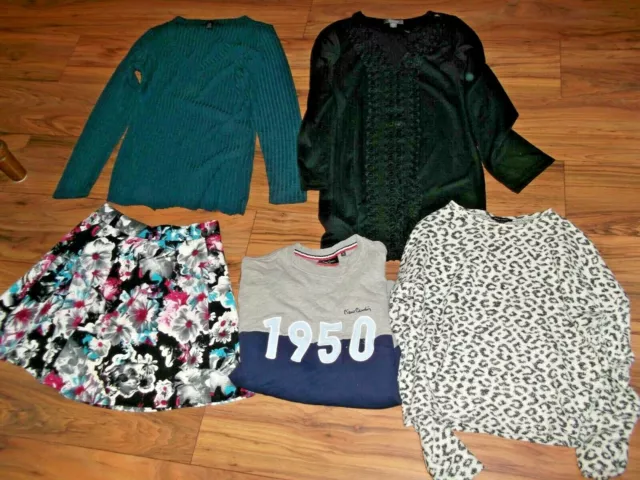 Ladies bundle 5 items clothes size 10  dress sweatshirt long sleeved top skirt