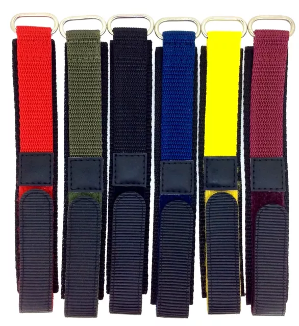 Small Length Adults Children's 18mm Colour Hook and Loop Nylon Band Watch Strap