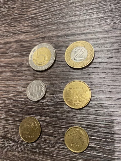 Poland 2,5 Zloty 10,5,2,1 Grosz Coin Polska Polish Set Collection 1995-2021