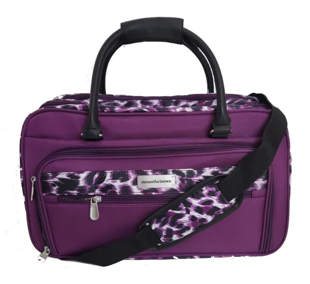 Samantha Brown Carry-All Travel Bag - Purple Leopard- NWT