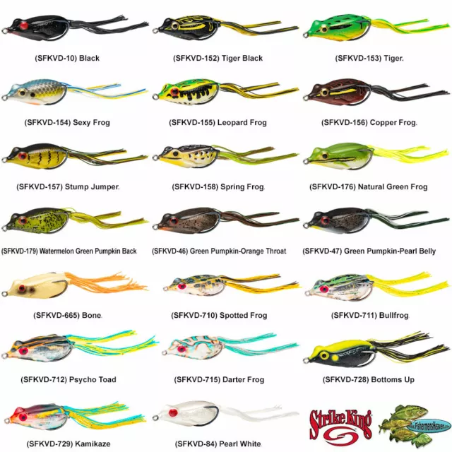 Strike King Sexy Frog (SFKVD) Topwater Hollow Body Fishing Lures Any 20 Colors