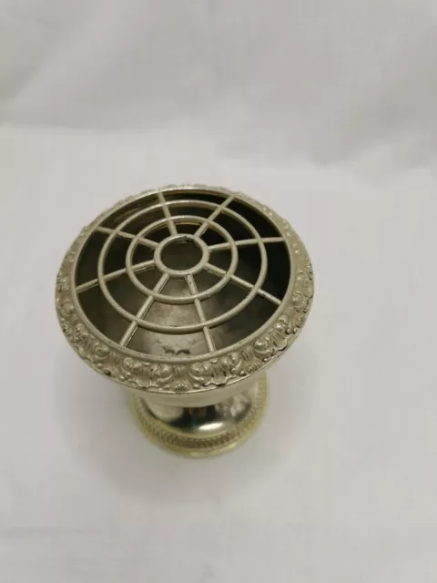 rose posy bowl flower frog vintage EPNS silver plated Grate Urn Vase 3
