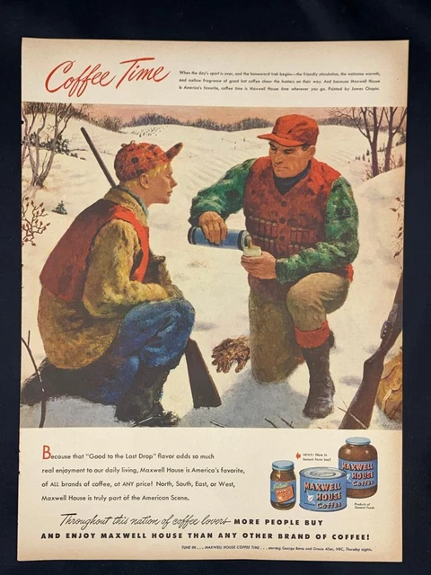 Magazine Ad* - 1948 - Maxwell House Coffee - James Chopin artwork
