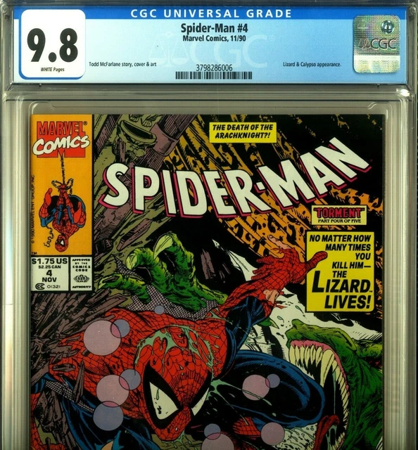 PRIMO:  SPIDER-MAN #4 NM/MT 9.8 HIGHEST CGC CENSUS McFARLANE 1990 Marvel comic