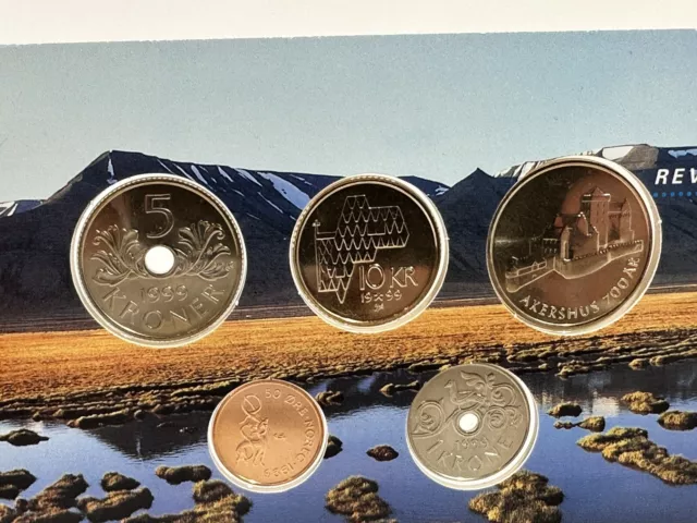 NORWEGEN Kronen KMS 1999 Coin Set Norway Kursmünzensatz  Münzen Coins DF10 3