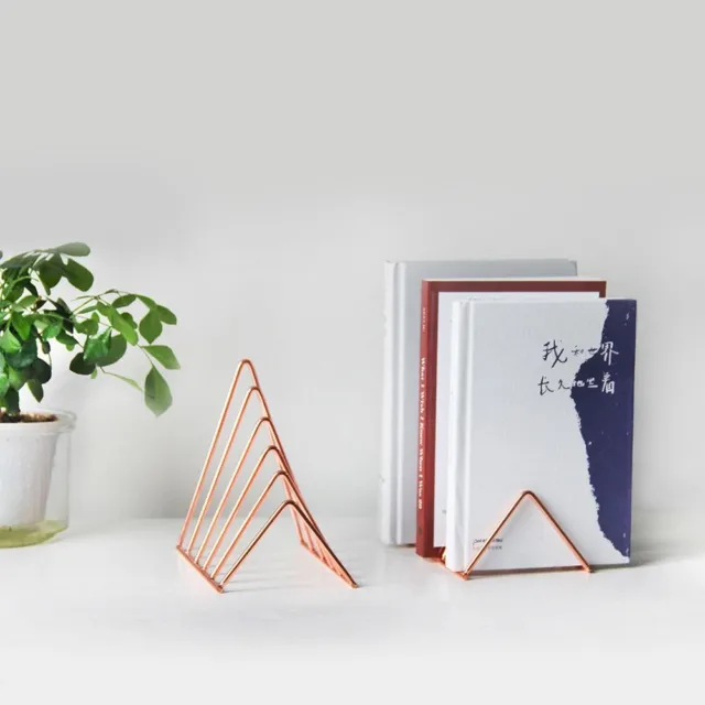 Supplies Bookshelf Book Holder Iron Book Stand Record Rack Triangle Bookend