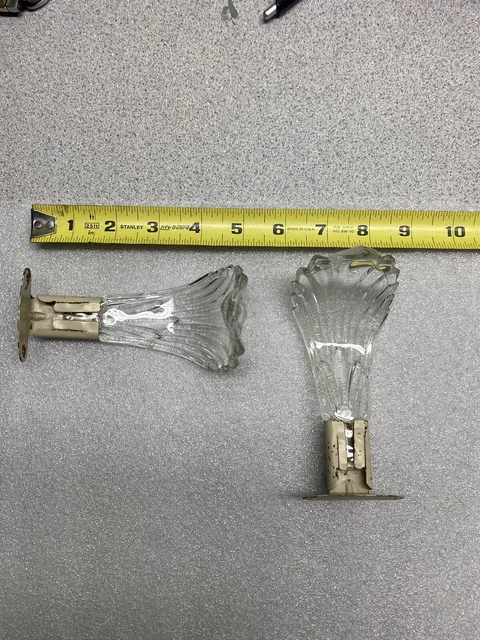 Set of 2 Vintage Glass Drapery Curtain Tie Back Holders 1940s
