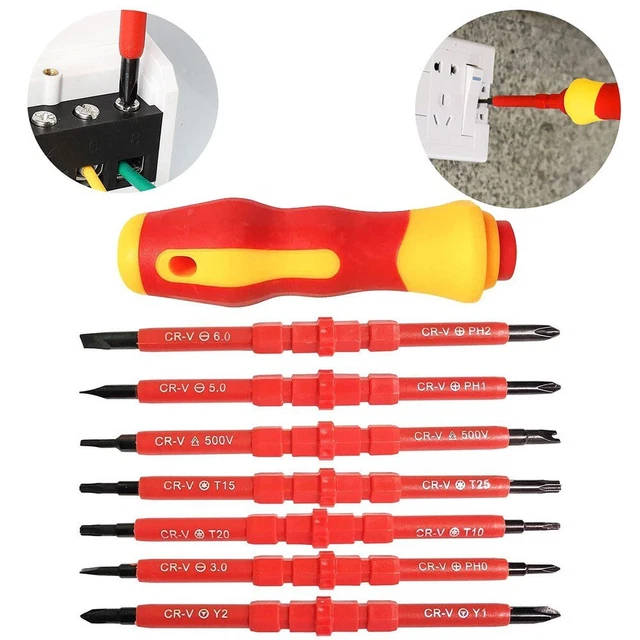 8PCS electrician screwdriver head set for electrical insulation repair kit