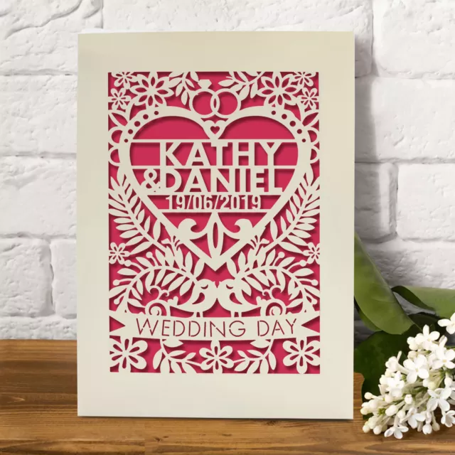 Personalised Wedding Day Card Congratulations On Your Wedding Day Handmade UK