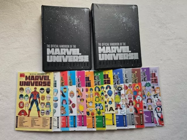 Official Handbook of the Marvel Universe Master Edition 1-13 plus 2 binders