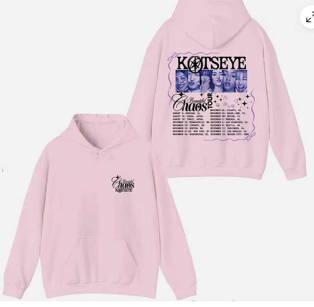 T-shirt Katseye 2025 Beautiful Chaos Tour - Style K-Pop Unisexe - Manches Courtes - Tailles XXS à XXXXL