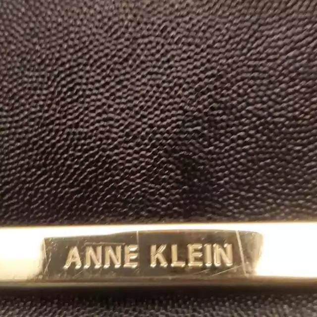 Anne Kline Shimmer Down Large Satchel Bag Purse Black with Gold accents 3