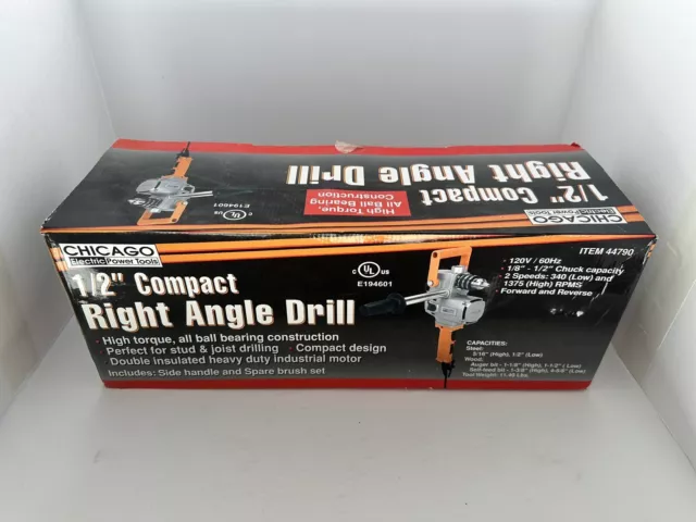 Chicago 1/2" compact right angle drill Model 44790 New in Box