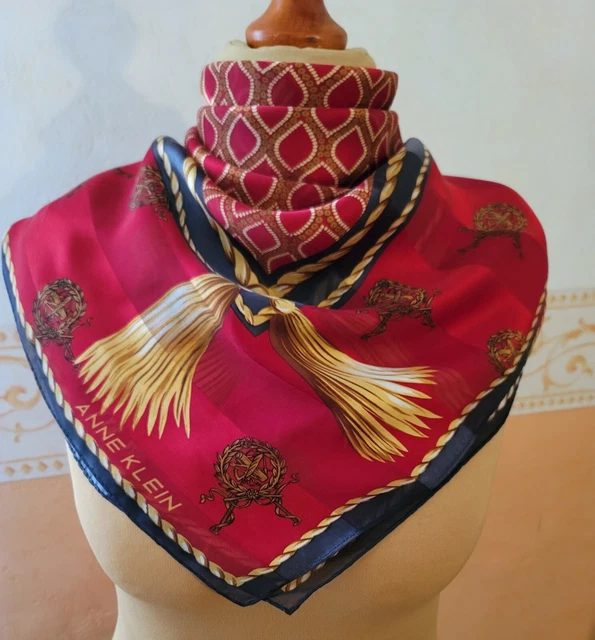 Grand Foulard Carré Anne Paris En Voile De Coton - Motif Floral Avec Oiseau - 140x140 Cm - Neuf Sans étiquette
