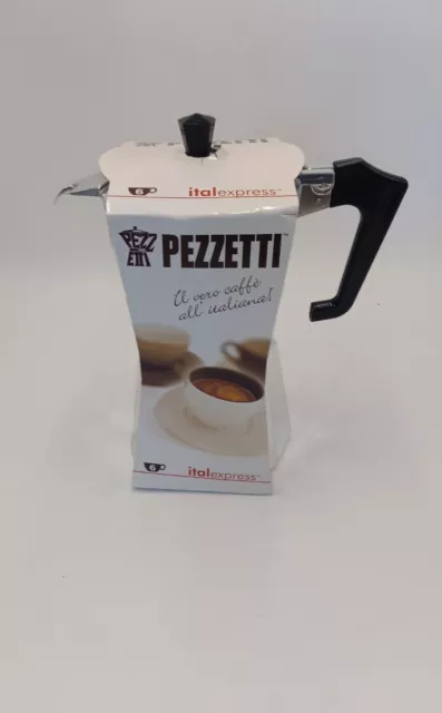 Pezzetti Italexpress Moka Pot Stove Top Coffee Maker - 6 Cup Silver Espresso