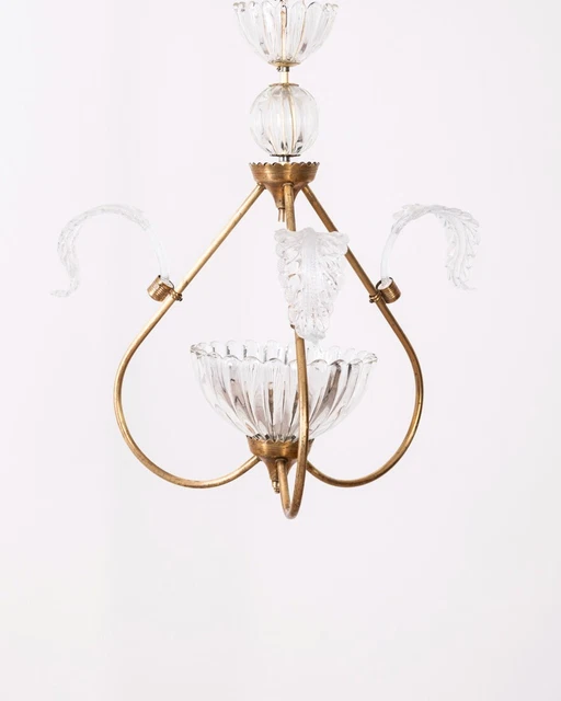 Lampadario Vintage Anni 50 In Vetro Di Murano Design Italiano
