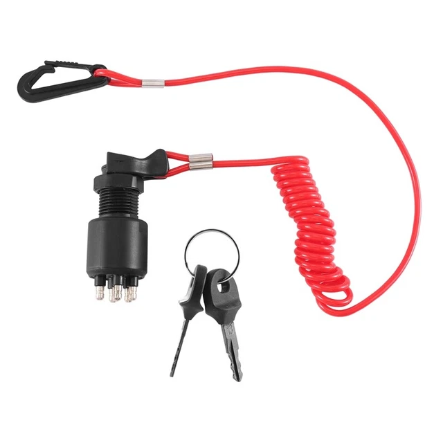 IGNITION SWITCH KEY Safety Lanyard Lock Assembly for OMC BRP 1996