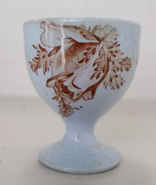 coquetier ancien Vintage en céramique  Terre de fer Antique egg cup