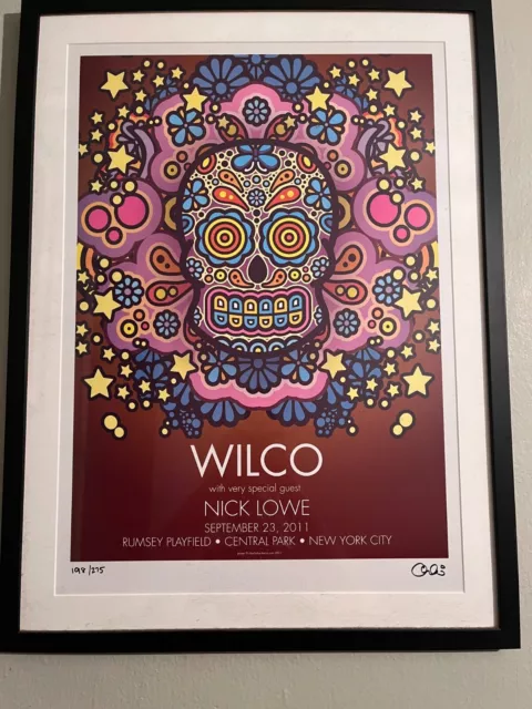 Wilco Central Park New York City 2011 Poster By Charlie Hardwick Framed