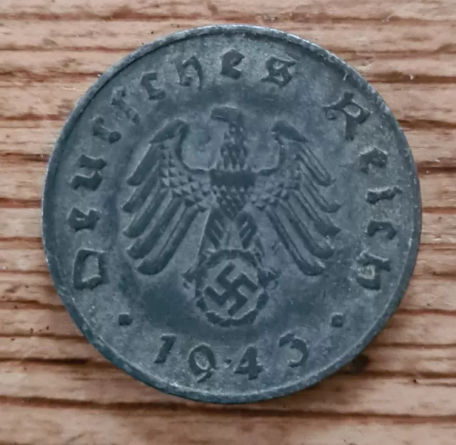 Zweiter Weltkrieg Nazi Deutschland Deutsches Reich 1943 Deutsche Münze - 10 Pfennig