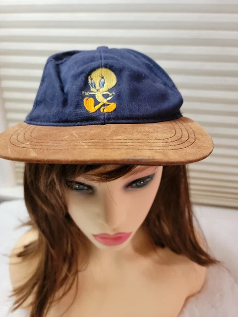 Vintage Tweety Bird Snapback Leather Brim 1991 Warner Bros KIDS USA Made Looney