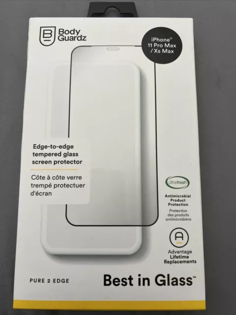 BodyGuardz Pure 2 Edge Tempered Glass Screen Protector iPhone 11 Pro Max Xs Max