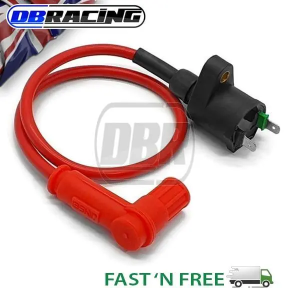 Red Racing Ignition Coil HT Lead 50cc 110cc 125cc 140cc Motorcycle Pit Dirt Bike