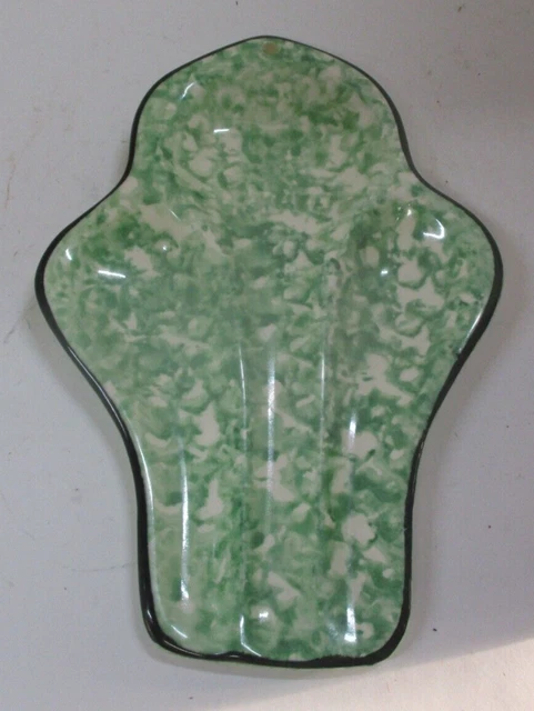 Stangl "Town and Country" Spongeware Spoon Rest .. Green