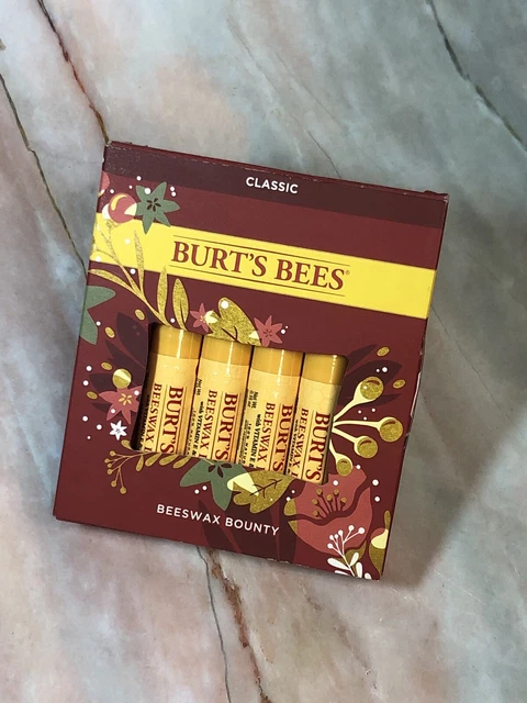 Burt's Bees cera de abejas recompensa bálsamo labial clásico vitamina E paquete de 4 en caja