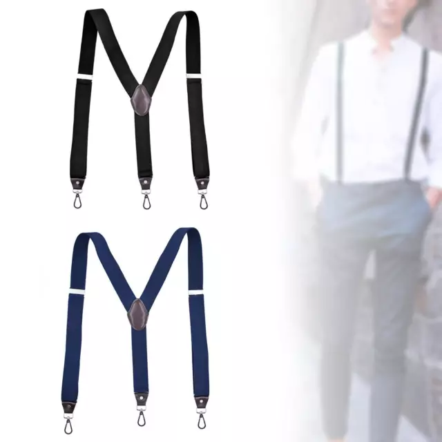 Fashion Suspenders Hooks Adjustable Solid Color Back Heavy Duty Unisex Belt for