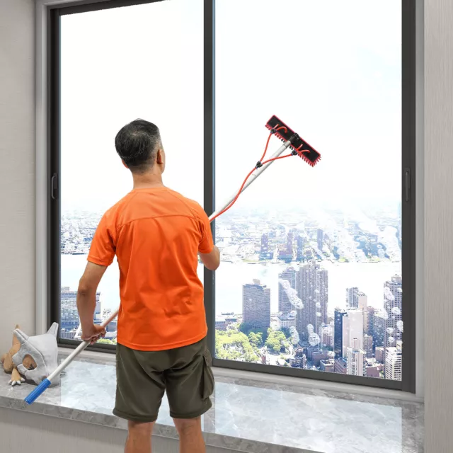 Window Solar Panel Cleaning Water Fed Pole Kit Water Fed Brush  26FT US