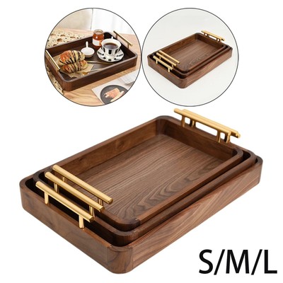 Bois dense 16.5*12.5*2 Zantec servir Fruits Assiette à dessert Plateau Vaisselle rectangle décoratifs en bois massif naturel 