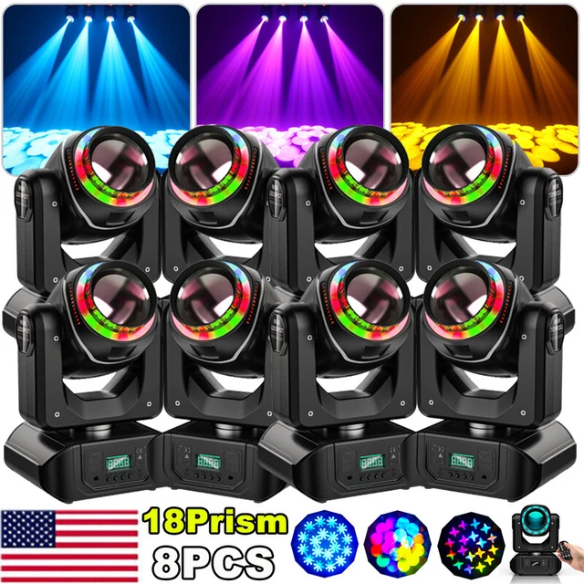 18Prism 150W Moving Head Stage Light RGBW Beam Gobo DMX Club DJ Show LED Lights