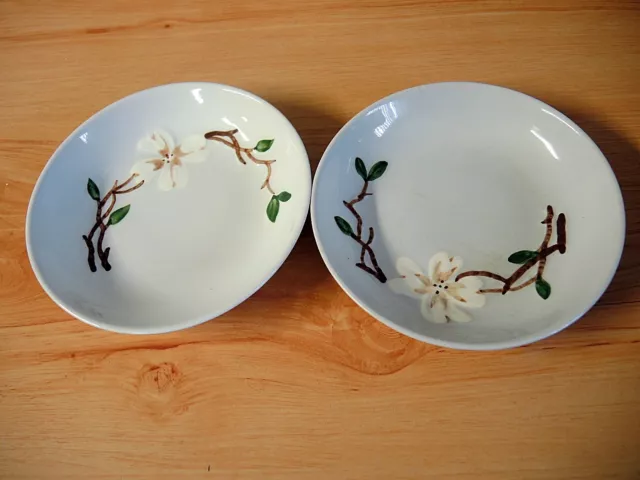 2 White Dogwood By Orchard Ware 5 1/4" Sauce/Fruit Bowls - Usa