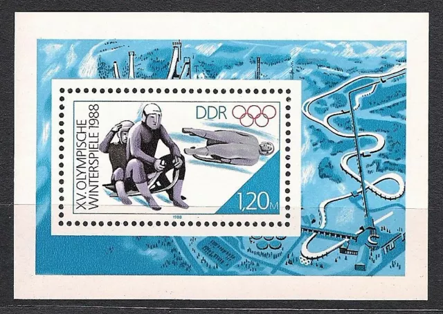DDR Briefmarken Block 90 - Olympische Winterspiele Calgary - postfrisch 1988