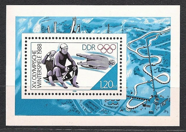 DDR Briefmarken Block 90 - Olympische Winterspiele Calgary - postfrisch 1988