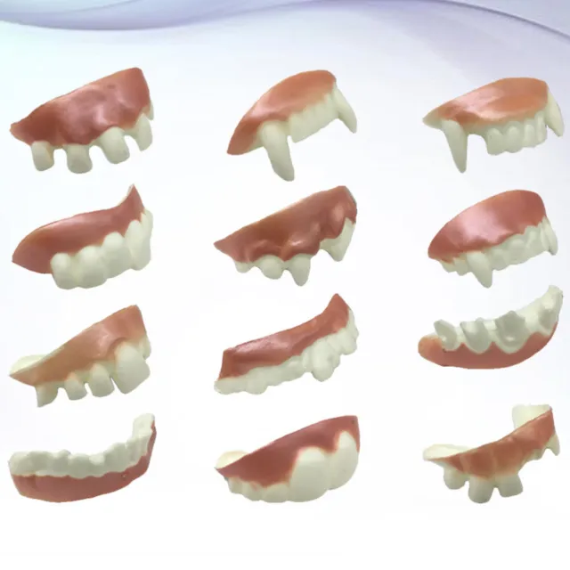 24pcs Funny Denture Model Cosplay Props Dentures Fake Teeth Prank Props Dress
