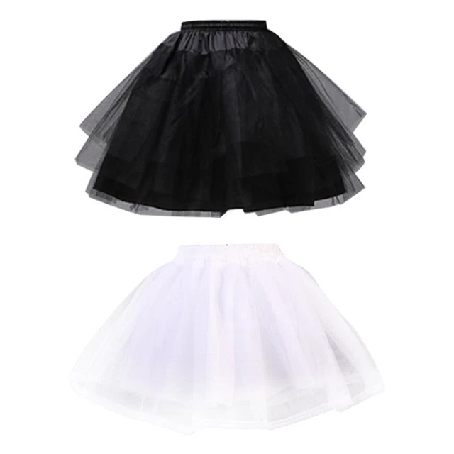 Sottovesti Tulle Donna Ragazze Doppio Strato Colore Solido Corto Tulle Elastico Vita A